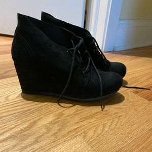 Clark’s boots with small wedge